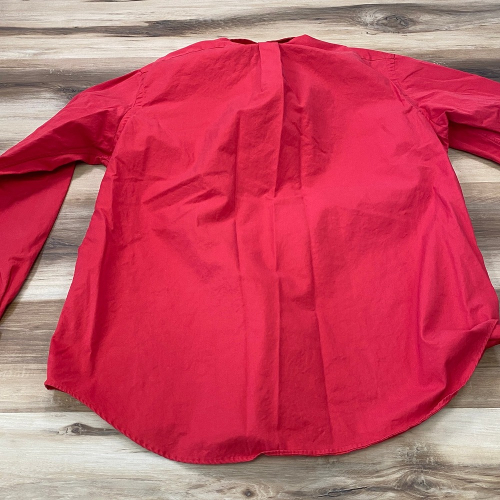 Ralph Lauren Button Down Shirt Size L Red Cotton Poplin Classic Fit Pony Logo - Picture 6 of 6